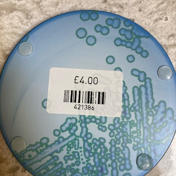 4 Blue Glass “molecular” coaster - Picture 3 of 3